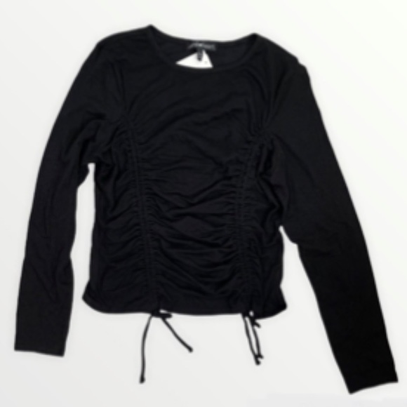 Derek Heart Tops - Derek Heart Black Beauty Doubled Sided Drawstring Long Sleeve Top Size L…